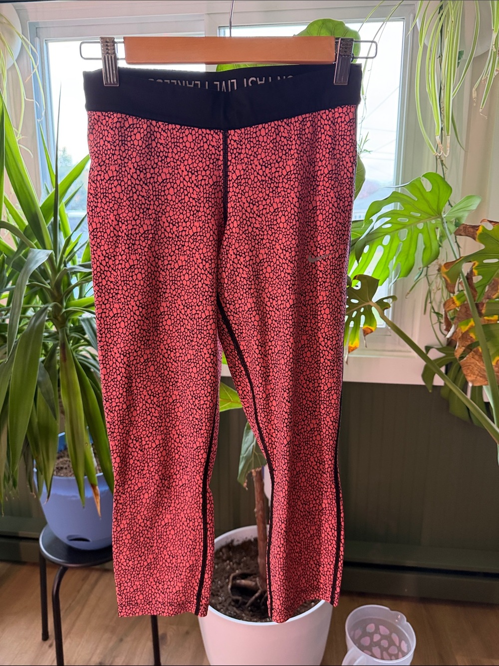 Nike Pink & Black Patterned Leggings